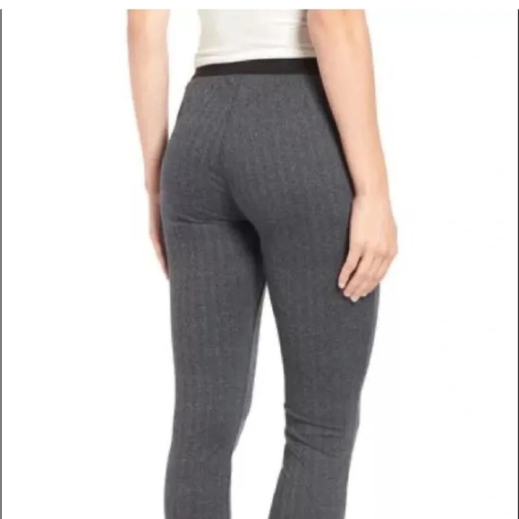Eileen Fisher Herringbone Recycled Polyester Leggings in Charcoal - Size XS - Picture 2 of 8